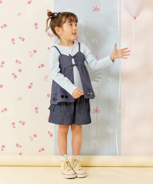 KP（ケーピー）の「リボンポケット デニム キュロット（その他パンツ・キッズ・ネイビー/ブラック・110cm/130cm/140cm/150cm/160cm/120cm）」の7枚目の写真