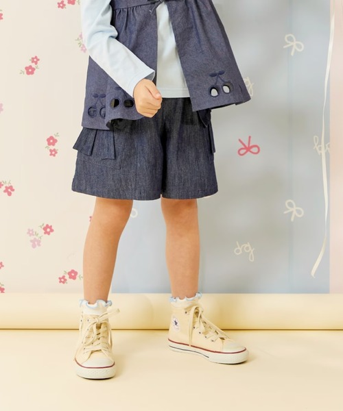 KP（ケーピー）の「リボンポケット デニム キュロット（その他パンツ・キッズ・ネイビー/ブラック・110cm/130cm/140cm/150cm/160cm/120cm）」の8枚目の写真