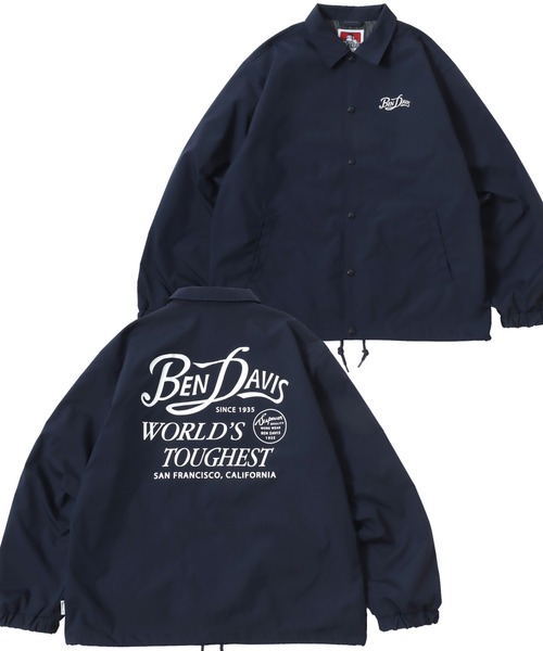 BEN DAVIS（ベンデイビス）の「BEN DAVIS/ベンデイビス SCRIPT COACHES JACKET/オーバーサイズ バックプリント コーチジャケット/ブルゾン/レディース メンズ（ナイロンジャケット・メンズ・ブラック/ワイン/ネイビー・M/L/XL）」の2枚目の写真