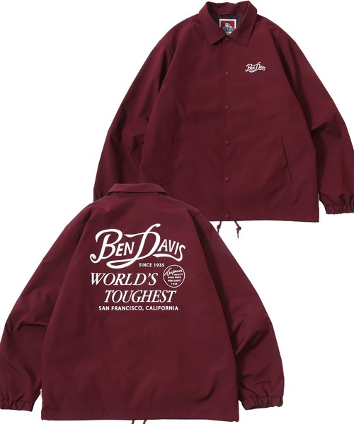 BEN DAVIS（ベンデイビス）の「BEN DAVIS/ベンデイビス SCRIPT COACHES JACKET/オーバーサイズ バックプリント コーチジャケット/ブルゾン/レディース メンズ（ナイロンジャケット・メンズ・ブラック/ワイン/ネイビー・M/L/XL）」の3枚目の写真
