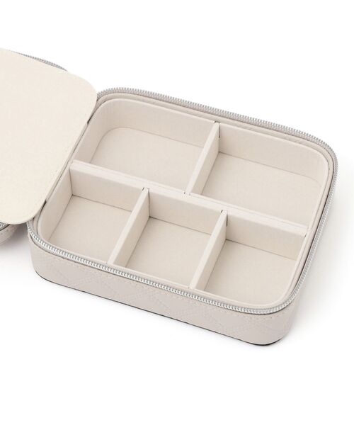 キルト トラベルジュエリーボックス マルチ グレー（収納グッズ