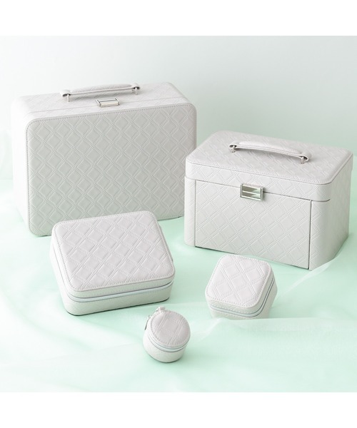 キルト トラベルジュエリーボックス マルチ グレー（収納グッズ