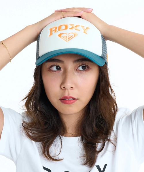 ROXY（ロキシー）の「ROXY ウィメンズ WAVE CLUB CAP キャップ 【2026年春夏モデル】/ロキシーメッシュ帽子（キャップ・レディース・ブラック/グリーン系その他/ホワイト・FREE）」の3枚目の写真