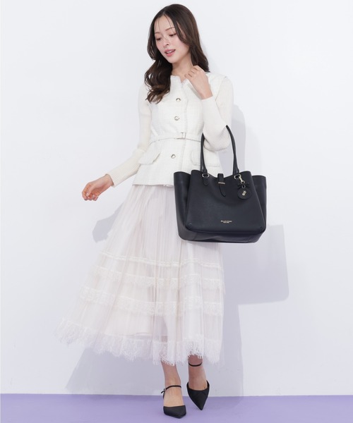 JILL by JILL STUART(ジルバイジルスチュアート)の「チャーム付きトートバッグ(トートバッグ・レディース・ピンク/ブラック・FREE)」の8枚目の写真