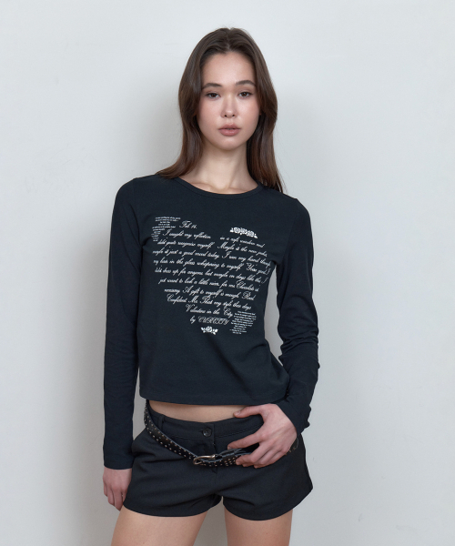 CURETTY(キュリティ)の「C LOVE LETTER GRAPHIC T-SHIRT_BLACK(Tシャツ/カットソー・レディース・ブラック・SMALL)」の2枚目の写真