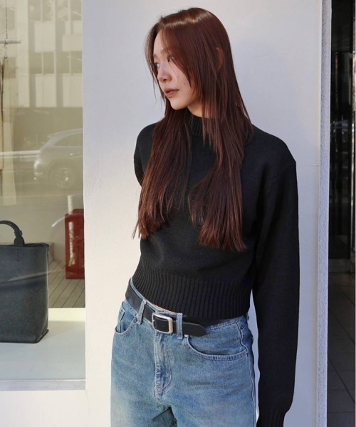 TODAYFUL（トゥデイフル）の「Crewneck Slub Knit（ニット/セーター・レディース・セージグリーン/ブラック/キナリ・FREE）」の7枚目の写真