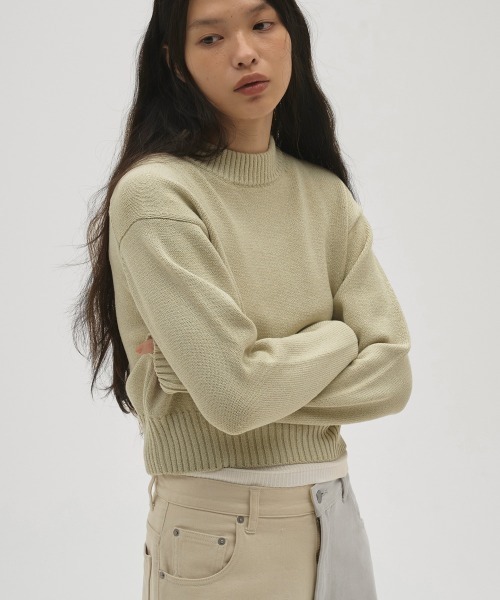 TODAYFUL（トゥデイフル）の「Crewneck Slub Knit（ニット/セーター・レディース・セージグリーン/ブラック/キナリ・FREE）」の12枚目の写真