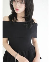 LAGUNAMOON | ペプラムオフショルニットプルオーバー(ニット/セーター)