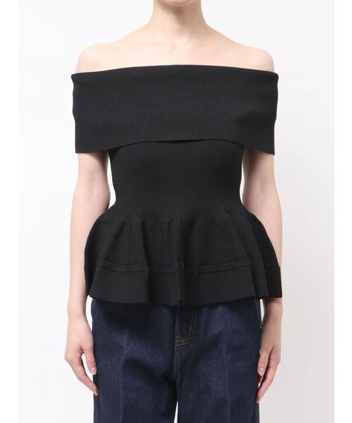 LAGUNAMOON（ラグナムーン）の「ペプラムオフショルニットプルオーバー（ニット/セーター・レディース・ブラック/レッド/ホワイト・FREE）」の18枚目の写真