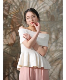 【新品】ホワイト 襟付きニットTOPS✧ラグナムーン 好きの方にもꕥ LAGUNAMOON｜ラグナムーンのニット/セーター（ホワイト/白色系）通販