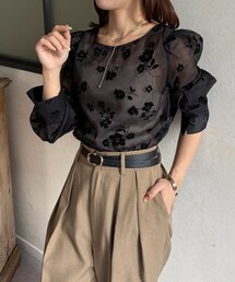 Thevon | 花柄オーガンジーブラウス(シャツ/ブラウス)