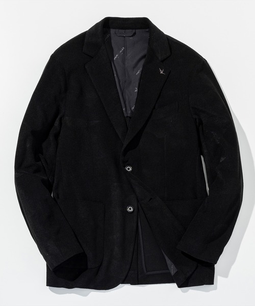 1PIU1UGUALE3  RELAX （ウノピゥウノウグァーレトレ リラックス）の「1PIU1UGUALE3 RELAX(ウノピゥウノウグァーレトレ リラックス)カモ柄エンボス パイルジャケット（テーラードジャケット・メンズ・カーキ/ブラック・S/M/L/XL/XXL）」の2枚目の写真