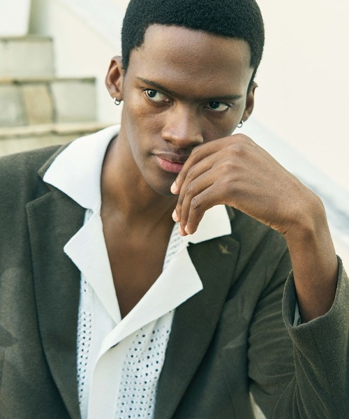 1PIU1UGUALE3  RELAX （ウノピゥウノウグァーレトレ リラックス）の「1PIU1UGUALE3 RELAX(ウノピゥウノウグァーレトレ リラックス)カモ柄エンボス パイルジャケット（テーラードジャケット・メンズ・カーキ/ブラック・S/M/L/XL/XXL）」の5枚目の写真