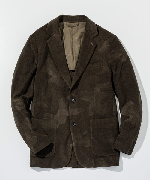 1PIU1UGUALE3  RELAX （ウノピゥウノウグァーレトレ リラックス）の「1PIU1UGUALE3 RELAX(ウノピゥウノウグァーレトレ リラックス)カモ柄エンボス パイルジャケット（テーラードジャケット・メンズ・カーキ/ブラック・S/M/L/XL/XXL）」の16枚目の写真