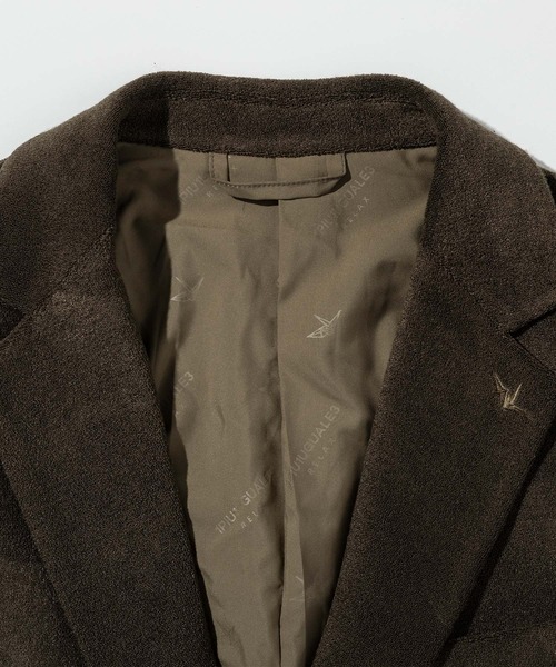 1PIU1UGUALE3  RELAX （ウノピゥウノウグァーレトレ リラックス）の「1PIU1UGUALE3 RELAX(ウノピゥウノウグァーレトレ リラックス)カモ柄エンボス パイルジャケット（テーラードジャケット・メンズ・カーキ/ブラック・S/M/L/XL/XXL）」の18枚目の写真