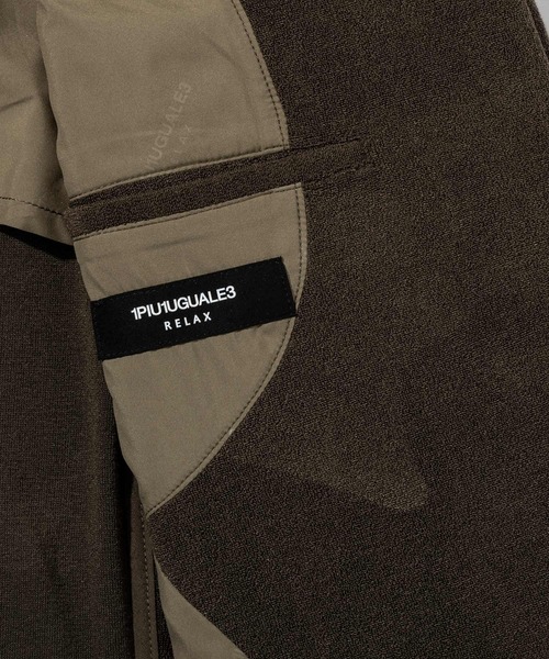 1PIU1UGUALE3  RELAX （ウノピゥウノウグァーレトレ リラックス）の「1PIU1UGUALE3 RELAX(ウノピゥウノウグァーレトレ リラックス)カモ柄エンボス パイルジャケット（テーラードジャケット・メンズ・カーキ/ブラック・S/M/L/XL/XXL）」の22枚目の写真