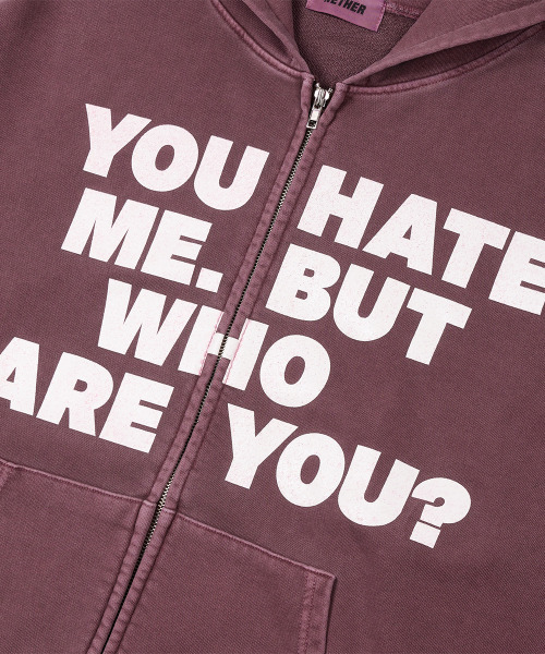 NETHERWORLD(ネザーワールド)の「WHO ARE YOU ZIP HOODIE WINE(パーカー・メンズ・Wine・1/2)」の3枚目の写真