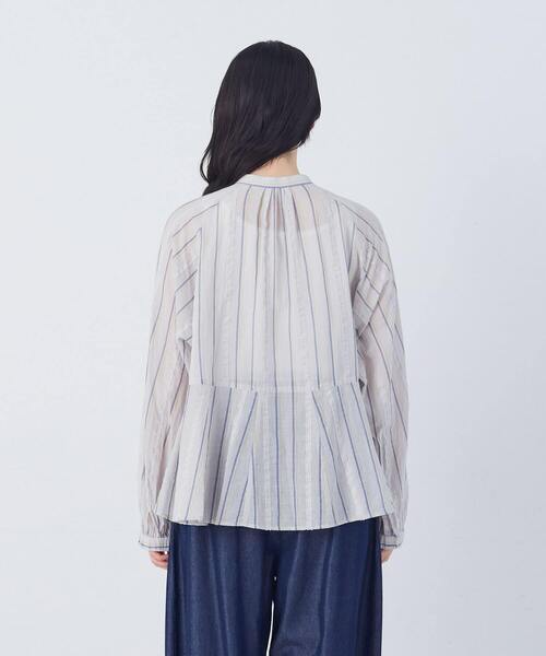 conges payes ADIEU TRISTESSE(コンジェ ペイエ アデュートリステス)の「【3月ベストセラーブランド内5位】フリンジストライプブラウス(シャツ/ブラウス・レディース・ブルー系その他/グレー系その他・38)」の16枚目の写真