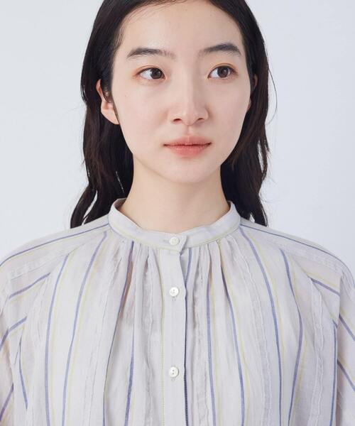 conges payes ADIEU TRISTESSE(コンジェ ペイエ アデュートリステス)の「【3月ベストセラーブランド内5位】フリンジストライプブラウス(シャツ/ブラウス・レディース・ブルー系その他/グレー系その他・38)」の17枚目の写真