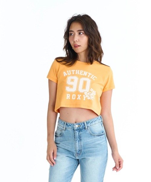 ROXY（ロキシー）の「ROXY ウィメンズ AUTHENTIC ROXY Tシャツ 【2026年春夏モデル】/ロキシーショート丈半袖Tシャツ（Tシャツ/カットソー・レディース・ブルー/オレンジ/ホワイト・LARGE/MEDIUM）」の3枚目の写真