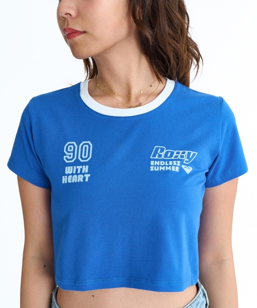 ROXY（ロキシー）の「ROXY ウィメンズ AUTHENTIC ROXY Tシャツ 【2026年春夏モデル】/ロキシーショート丈半袖Tシャツ（Tシャツ/カットソー・レディース・ブルー/オレンジ/ホワイト・LARGE/MEDIUM）」の7枚目の写真