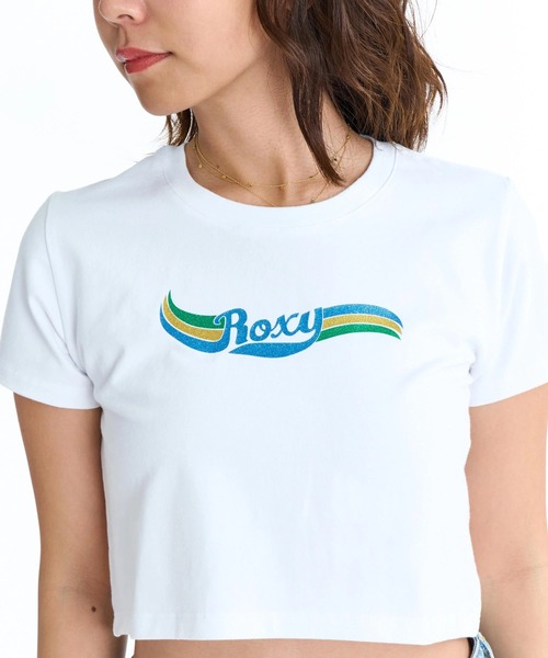 ROXY（ロキシー）の「ROXY ウィメンズ AUTHENTIC ROXY Tシャツ 【2026年春夏モデル】/ロキシーショート丈半袖Tシャツ（Tシャツ/カットソー・レディース・ブルー/オレンジ/ホワイト・LARGE/MEDIUM）」の4枚目の写真