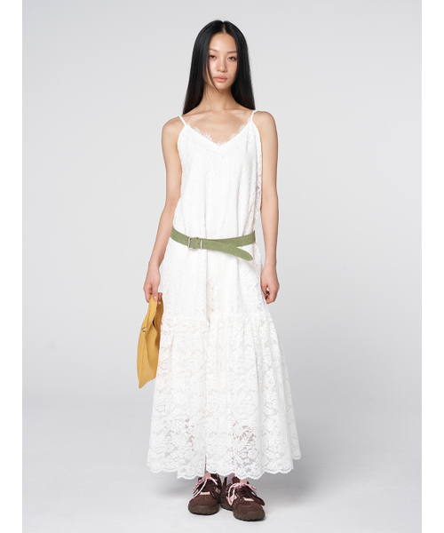 320SHOWROOM(320ショールーム)の「Sheer Lace Slip Dress White(ワンピース・レディース・ホワイト・FREE)」の1枚目の写真