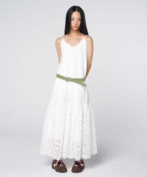 320SHOWROOM(320ショールーム)の「Sheer Lace Slip Dress White(ワンピース・レディース・ホワイト・FREE)」の2枚目の写真