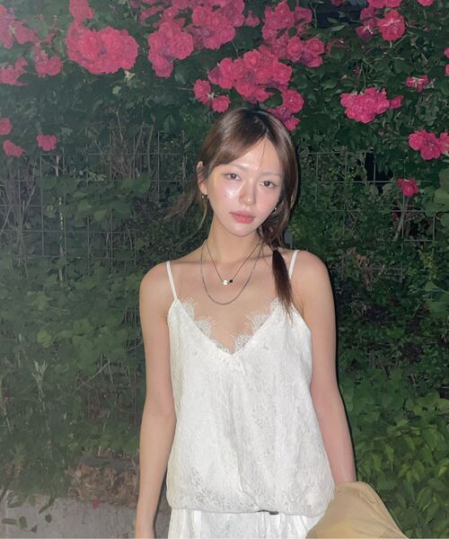 320SHOWROOM(320ショールーム)の「Sheer Lace Slip Dress White(ワンピース・レディース・ホワイト・FREE)」の4枚目の写真