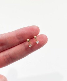 YU-KA:ワンストーン ドロップミニピアス one stone drop mini pierce