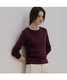 Modal basic slim t-shirt_Wine