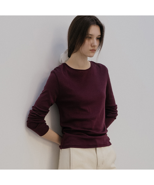 TILL I DIE(ティルアイダイ)の「Modal basic slim t-shirt_Wine(Tシャツ/カットソー・レディース・Wine・FREE)」の1枚目の写真