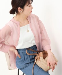 MICO COULIER | シアーリネンライク配色後ろリボンシャツ(シャツ/ブラウス)