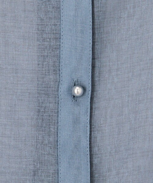 MICO COULIER（ミコクリエ）の「シアーリネンライク配色後ろリボンシャツ（シャツ/ブラウス・レディース・マスタード/ブルー/ベビーピンク・38）」の17枚目の写真