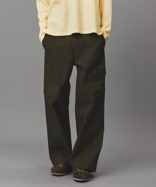 PUBLIC TOKYO（パブリックトウキョウ）の「コットンサージベイカーパンツ /春服/ワイド（カーゴパンツ・メンズ・カーキ/ネイビー・2/1）」の2枚目の写真