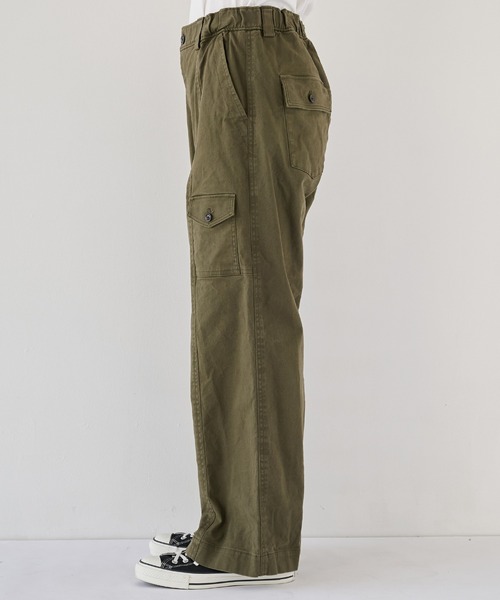 PUBLIC TOKYO(パブリックトウキョウ)の「コットンサージベイカーパンツ /春服/ワイド(カーゴパンツ・メンズ・カーキ/ネイビー・2/1)」の12枚目の写真