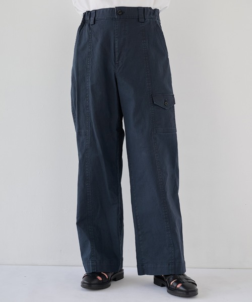 PUBLIC TOKYO(パブリックトウキョウ)の「コットンサージベイカーパンツ /春服/ワイド(カーゴパンツ・メンズ・カーキ/ネイビー・2/1)」の17枚目の写真