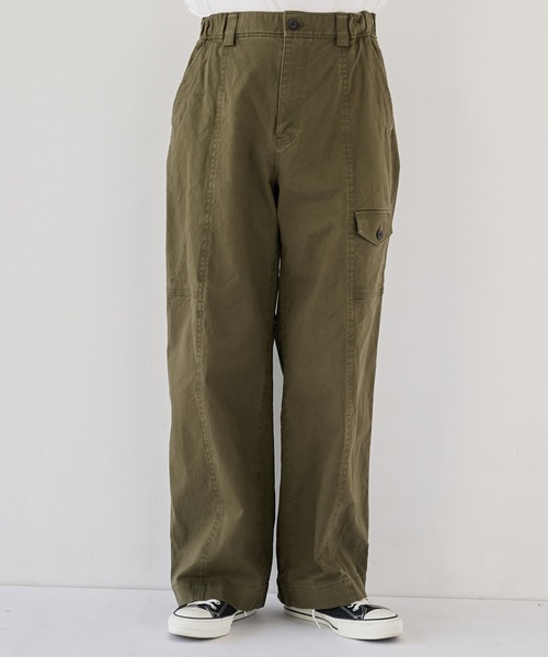 PUBLIC TOKYO(パブリックトウキョウ)の「コットンサージベイカーパンツ /春服/ワイド(カーゴパンツ・メンズ・カーキ/ネイビー・2/1)」の10枚目の写真