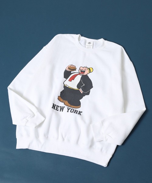 Goodwear(グッドウェア)の「POPEYE PT CREW SWEAT スウェットトレーナー(スウェット・メンズ・ホワイト系/ライトグレー系/サックスブルー系/ライトグレー/ホワイト系その他/オレンジ系/ホワイト/ライトブルー/オレンジ・M/XL/L)」の4枚目の写真