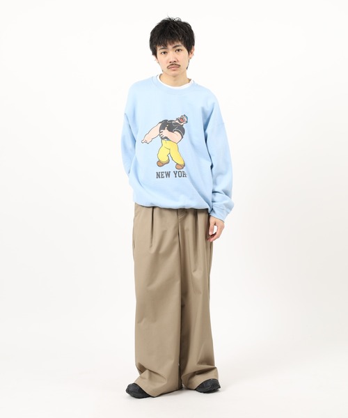 Goodwear(グッドウェア)の「POPEYE PT CREW SWEAT スウェットトレーナー(スウェット・メンズ・ホワイト系/ライトグレー系/サックスブルー系/ライトグレー/ホワイト系その他/オレンジ系/ホワイト/ライトブルー/オレンジ・M/XL/L)」の10枚目の写真