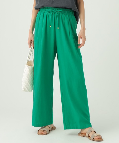 Elura（エルーラ）の「リネンブレンドワイドパンツ＜低身長サイズあり＞/659648（その他パンツ・レディース・グリーン/チャコールグレー/ライトピンク/ブラウン・FREE(S)/MEDIUM/LARGE/SMALL）」の3枚目の写真