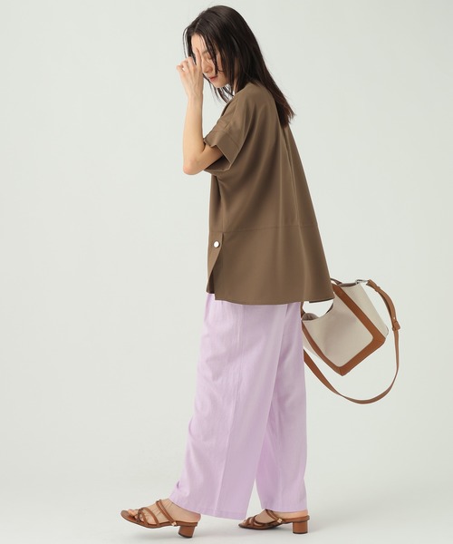 Elura（エルーラ）の「リネンブレンドワイドパンツ＜低身長サイズあり＞/659648（その他パンツ・レディース・グリーン/チャコールグレー/ライトピンク/ブラウン・FREE(S)/MEDIUM/LARGE/SMALL）」の10枚目の写真