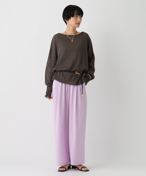 Elura（エルーラ）の「リネンブレンドワイドパンツ＜低身長サイズあり＞/659648（その他パンツ・レディース・グリーン/チャコールグレー/ライトピンク/ブラウン・FREE(S)/MEDIUM/LARGE/SMALL）」の15枚目の写真