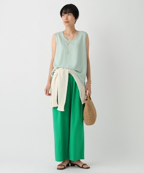 Elura（エルーラ）の「リネンブレンドワイドパンツ＜低身長サイズあり＞/659648（その他パンツ・レディース・グリーン/チャコールグレー/ライトピンク/ブラウン・FREE(S)/MEDIUM/LARGE/SMALL）」の18枚目の写真