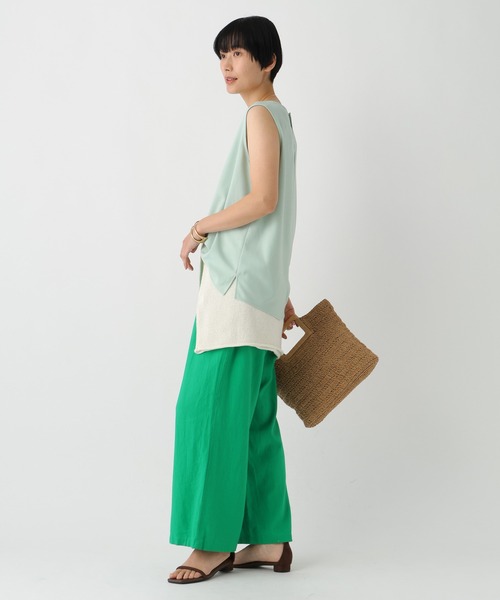 Elura（エルーラ）の「リネンブレンドワイドパンツ＜低身長サイズあり＞/659648（その他パンツ・レディース・グリーン/チャコールグレー/ライトピンク/ブラウン・FREE(S)/MEDIUM/LARGE/SMALL）」の19枚目の写真