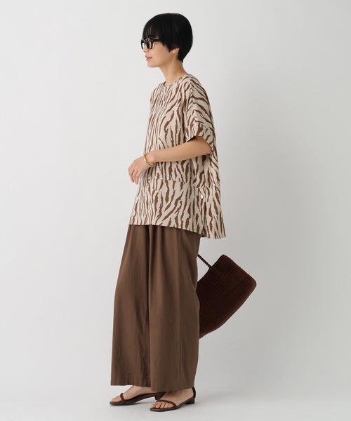 Elura（エルーラ）の「リネンブレンドワイドパンツ＜低身長サイズあり＞/659648（その他パンツ・レディース・グリーン/チャコールグレー/ライトピンク/ブラウン・FREE(S)/MEDIUM/LARGE/SMALL）」の8枚目の写真