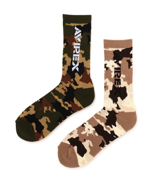 AVIREX（アヴィレックス）の「CAMOUFLAGE SOCKS 2PACK‐SET / カモフラージュ ソックス / AVIREX / アヴィレックス（ソックス/靴下・メンズ・カモフラージュ・FREE）」の2枚目の写真