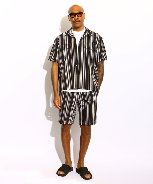 ROTAR（ローター）の「Native Stripes Easy Shorts（チノパンツ・メンズ・ブルー/ピンク/ブラック・MEDIUM/LARGE/X-LARGE）」の4枚目の写真
