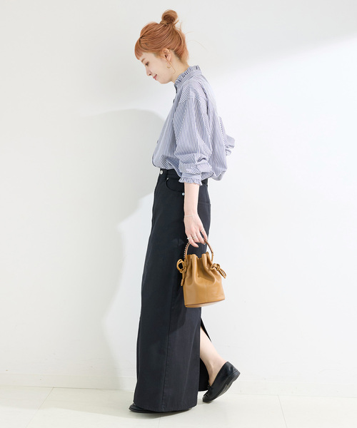 B.C STOCK(ベーセーストック)の「《追加7》【WEB限定】手洗い可 / スタンドフリルブラウス(シャツ/ブラウス・レディース・ブラック系その他/ネイビー・FREE)」の10枚目の写真