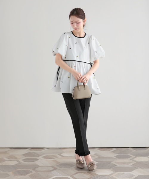 Fit more(フィットモア)の「バルーン袖フルーツ刺繍ペプラムトップス(その他トップス・レディース・ブルー/ピンク/ホワイト・FREE)」の14枚目の写真